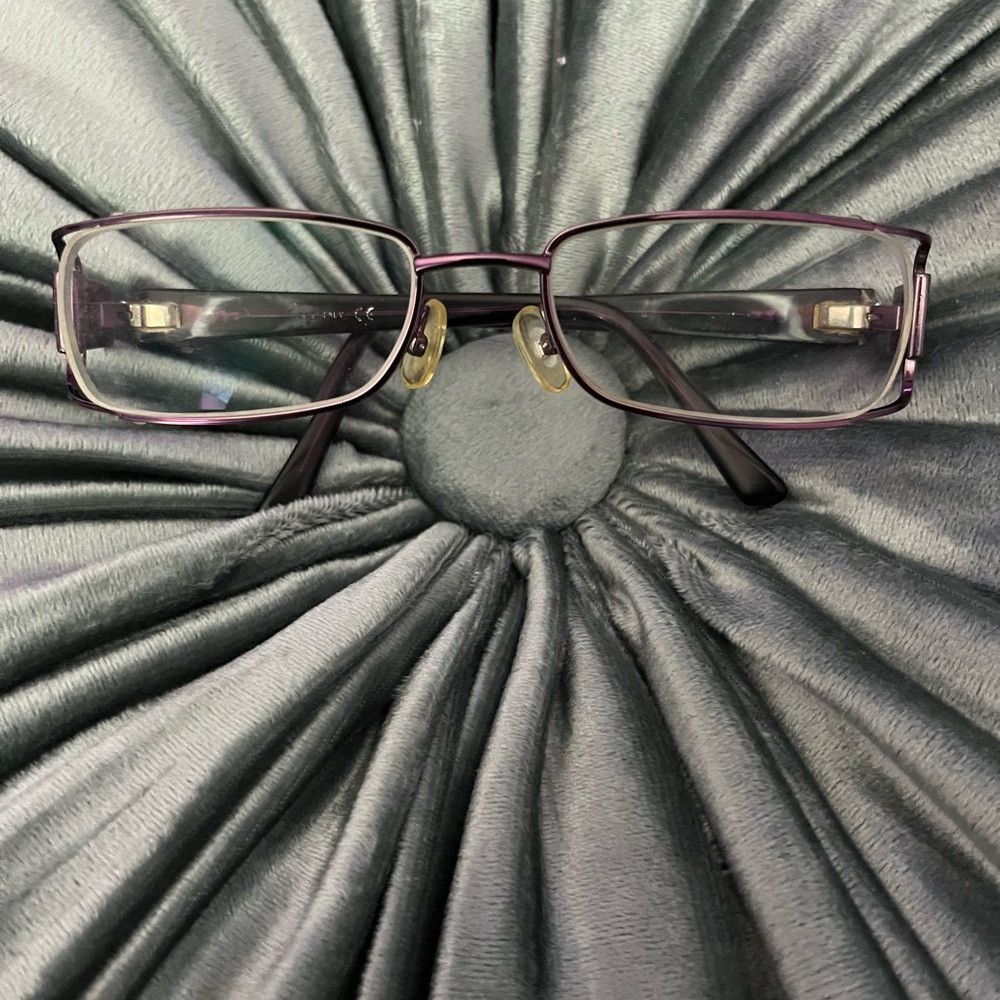 Gucci Rectangular Metal Eyeglasses in Purple and Black